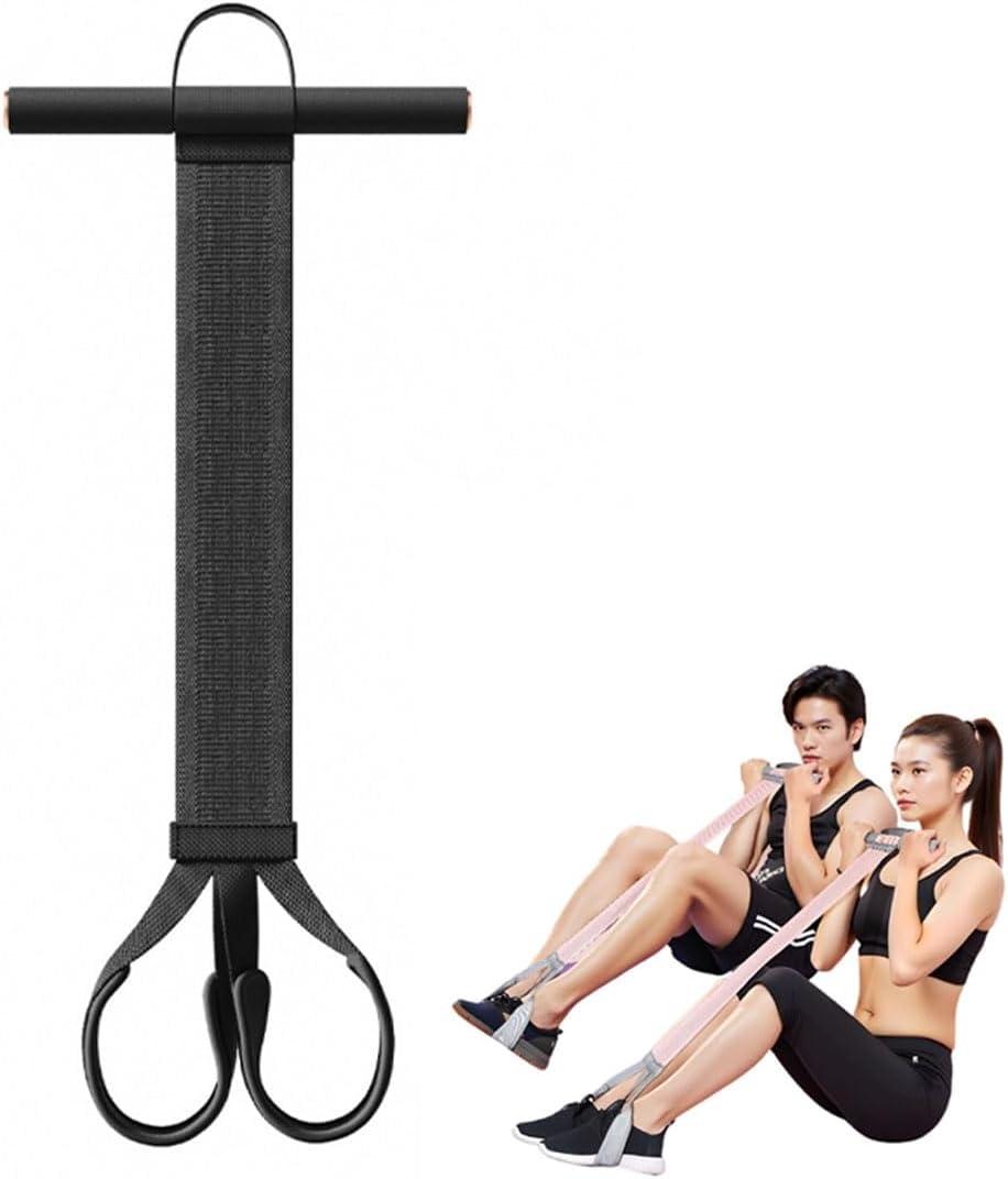 2025 New Yoga Pedal Resistance Fabric Band with Handles Anti-Broken Elastic Sit Up Pull Rope for Strength Training 120lb Full-Body Excercise Band Portable Unisex Resistance Exercise Bands (Black)