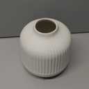 White Ceramic Vase for Flowers, 6 Inch Flower Vases Home Decor, Boho Vases for Pampas Grass,Vase for Centerpieces Living Room Table Entryway Shelf (Small)