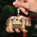 Wild Bear Christmas Ornament 2025 - Woodland Animal Gifts for Women Men Boy Girl Kid, Unique Bear Lover Gifts, Wooden Christmas Ornaments for Tree Decor - Holiday Keepsake & Xmas Gift Exchange Idea