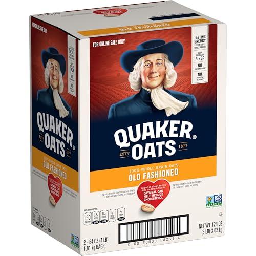 Quaker Old Fashioned Rolled Oats, Non GMO Project Verified, Two 64oz Bags in Box. Pack of 2 BBD: 01-13-27
