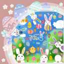 2 x 140 PCS Easter Window Clings - 9 Sheets Double-Sided Large Reusable Rabbit & Egg Stickers, Static Glass Decals for Home Office School Spring Easter Decor