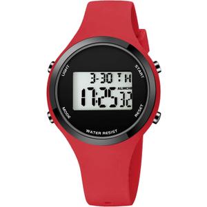XCZAP Outdoor Sport Watches Alarm Clock 5Bar Waterproof LED Digital Watch (Red Black)