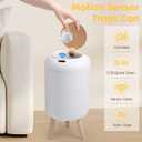 Automatic Motion Sensor Bathroom Trash Can with Lid, 3 Gallon / 11L Touchless Trash Garbage Bin with Removable Legs for Kitchen, Bedroom, Office, Small Trash Cans Trashcan Wastebasket-White