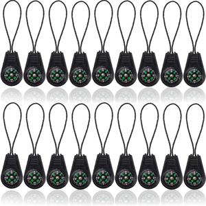 NSBELL 25PCS Mini Survival Compass Zipper Pull Slider Outdoor Camping Hiking Pocket Compass Liquid Filled Compass for Emergency Survival Kits Watchband Paracord Bracelet Necklace Key Chain