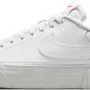 Nike Women's Court Legacy Lift Sneakers (5, White Photon Dust Picante Red)