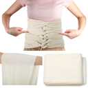 Bengkung Postpartum Belly Binding Wrap Traditional White Unbleached Muslin Cotton Cloth Postpartum Wrap for Women Pregnancy Waist Supply 17 Yards Long (Locked Edge)