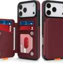 GUERNICA for iPhone 17 Pro (6.3") Case Wallet with Card Holder, RFID Blocking Leather Protection, Shockproof Women Men Phone Case for Apple 17 Pro, Wine Red