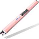 FUKKUDA Electric Candle Lighter with Safety Switch - USB Rechargeable Windproof & Flameless Plasma Arc Lighter for Easter Basket Stuffers (Rose Gold)