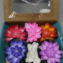 6 Pack Floating Lotus Tea Lights - 4 Inch LED Candles Waterproof Flameless Lotus Tea Lights with Water Lily Pad,for Pool,Bath,Wedding,Party Decor - Floating Color Changing Lotu Flower Pool Lights (6)