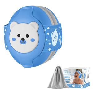 YomauiYee Baby Earmuffs-Infant Ear Protection for Babies 0-36 Months,Infant Headphones with Little Bear Design Noise Cancelling Headphones for Improves Sleep,Baby Travel Essentials for Airplane/Sleep (Blue)