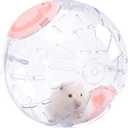 7.9 Inch Hamster Ball, Running Ball Toy, Transparent, Breathable, Promote Exercise Health, Reduce Stress, Easy to Clean, Hamster Accessory, for Syrian Dwarf Hamster, Gerbils, Mice, Small Pets, Pink