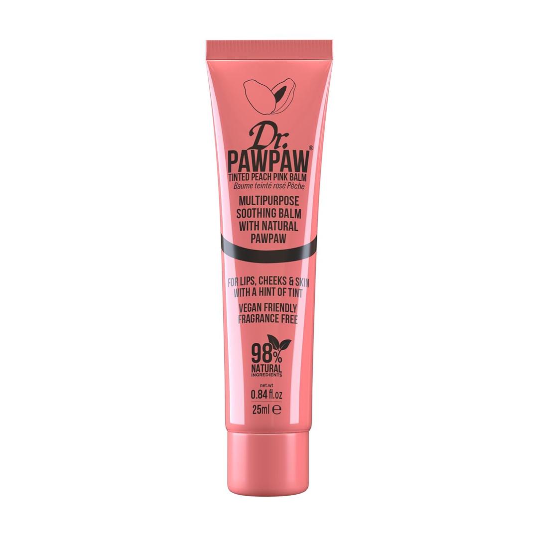Dr. PawPaw Multipurpose Soothing Tinted Balm - Lip Balm for Lips, Cheeks, Eyes  Tinted Lip Balm - Lip Moisturizer with Pawpaw - Peach Pink - 0.84 oz (0.85 Fl Oz (Pack of 1))