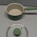 Redchef Ceramic Nonstick Saucepan with Lid, 1.5QT Small Cooking Pot, Non Toxic Sauce Pans for Kitchen, Cool Handle PFAS Free Compatible with All Cooktops, Green