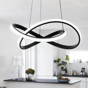 MAYNA Modern LED Pendant Light Fixture, Contemporary LED Chandelier with Irregular Ring Lights, Adjustable Modern Chandeliers for Dining Room Kitchen Entryway Living Room Bedroom, 6000K Daylight