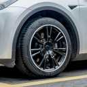 4pcs Wheel Covers for Tesla Model Y, 19 Inch Rim Protector Hubcaps, ABS Hubcap Accessories Compatible with Tesla Y 2024 2023 2022 2021, Bright Black