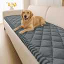 Smiry Fuzzy Couch Cover for Dogs, Non Slip Washable Pet Sofa Cover, Scratch Proof Hair Resistant Plush Sofa Slipcover, Pet Friendly Couch Cushion Protector for Cat, Dark Grey, 27.6" x 88"