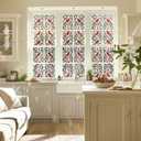 2PCS 17.7x39.4inch Cardinal Stained Glass Window Film, Cardinal Stained Glass Window Film for Bathroom Door Heat Anti UV