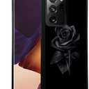DJSOK Compatible with Samsung Galaxy Note 20 Ultra CaseDesign Pattern Back Bumper Anti Scratch Reinforced Corners Soft TPU Caver,Cases for Men Women-Black Rose