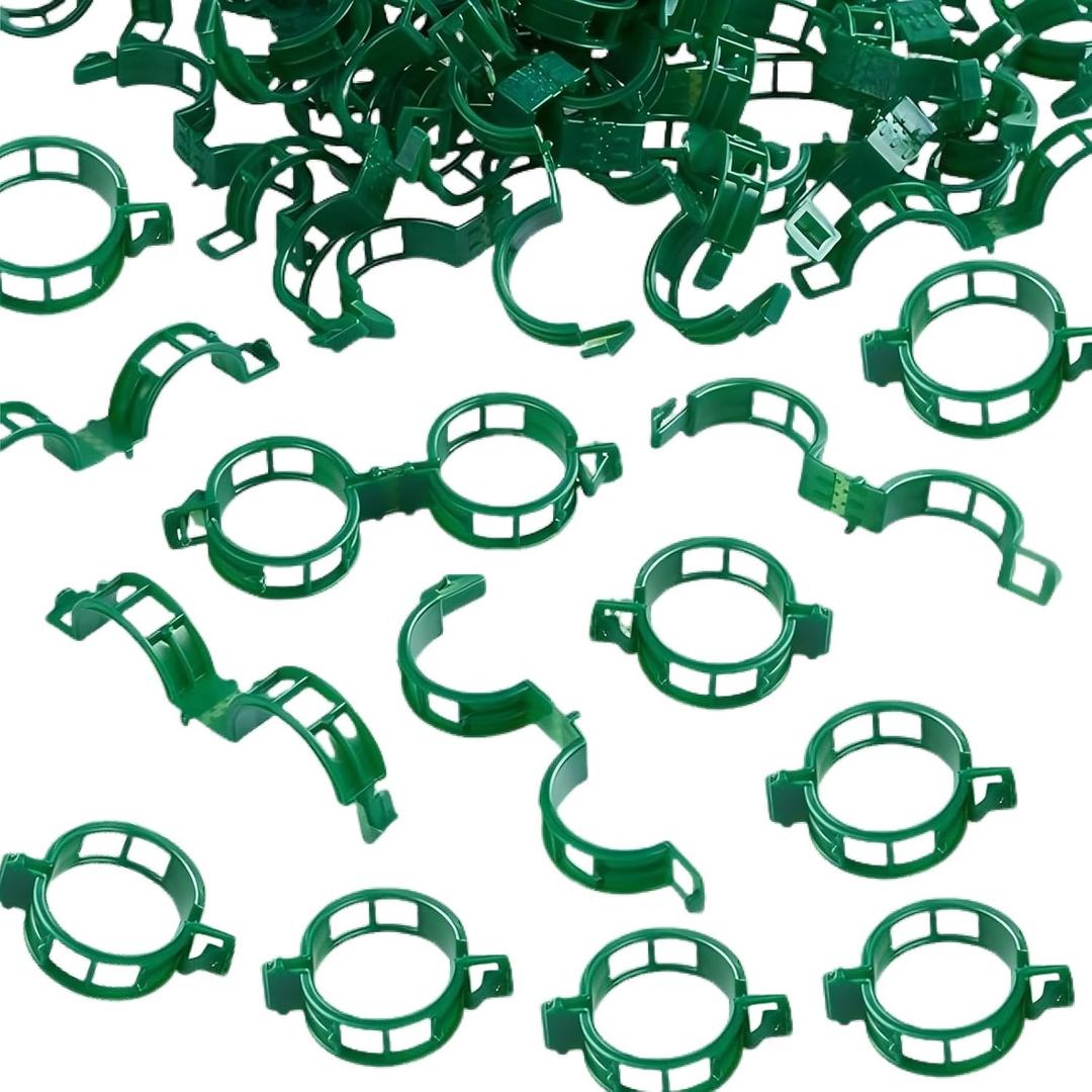 300 Pcs Plant Support Clips - Plastic Clips for Garden Netting Climbing Plants, Tomato Vine Clipsfor String Trellis,Grape Vine Clips to Grow Upright Makes Plants Healthier (Green)