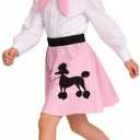 Poodle Skirt for Girls, 50s Outfit for Girls, 5pcs 1950’s Sock Hop Costume for Party Career Day Birthday Gifts 8-10