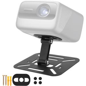 Projector Foldable Stand, Desktop Projector Mount, Mini Ceiling Wall Projectors Mount Stand Compatible with QKK, DR.J, DBPOWER, Anker, AAXA, Jinhoo, PVO, TMY, and Other (Black)
