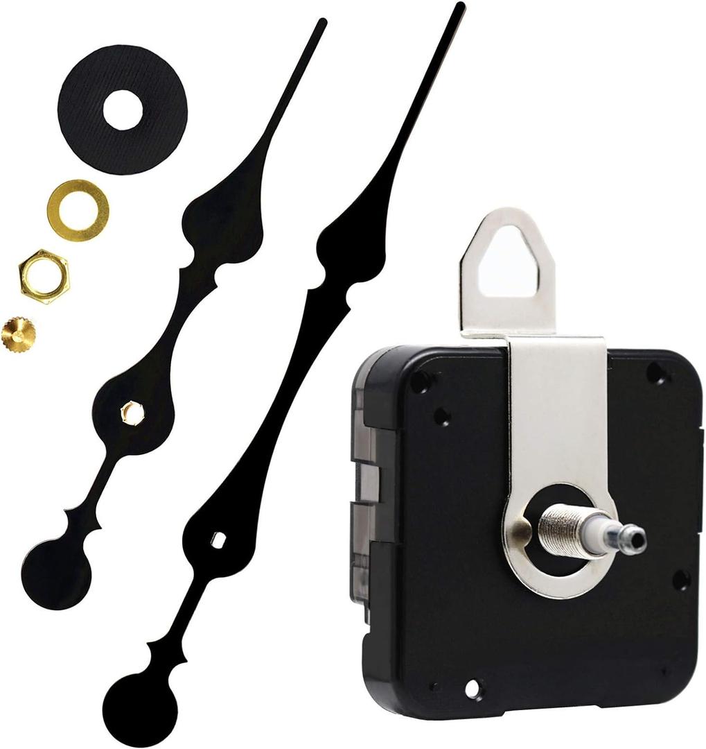 Youngtown 12888 High Torque Quartz Clock Movement Replacement Parts with 207 mm/ 8.15 Inch Long Spade Hands