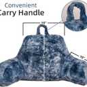 A Nice Night Faux Fur Reading Pillow Bed Wedge Large Adult Children Backrest with Arms Back Support for Sitting Up in Bed/Couch for Bedrest,Tie Dyed Navy, Standard