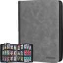 Top Loader Binder, Top Loader Collection Album for Trading Cards and Sports Card Holds 252 Top Loaders, Not for Cards WITHOUT a Top Loader (Gray, 9 Pockets)