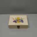 First Communion Wooden Box Keepsake Baptism Memory Box Gift First Holy Communion Jewelry Storage for Baptism Memory Keepsake， 8.5 x 6 x 3 inches(Elegant Feast)