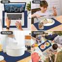 Cloth Placemats Set of 6, Cotton Linen Blend Machine Washable Durable Linen Table Mats, Heat Resistant Placemats Wrinkle Free Place Mats for Dining Table, Easy to Clean (Navy Blue, 6)