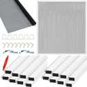 Yaocom 4 Pack Window Screen Kit 3/4 x 5/16 Inch Aluminum Frame with Corners, Spline, Springs, Pull Tabs, Screen Mesh and Screen Rolling Tool 32'' x 32''