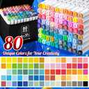 AenArt Alcohol Markers, 80 Color Dual Tip Art Drawing Markers, Artist Pens with Organizing Case for Adult Drawing Coloring Sketching（White Barrel）