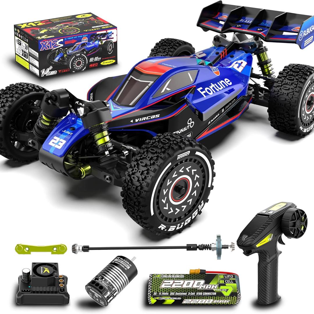 RLAARLO 1/12 Brushelss RC Cars for Adult Top Speed 50+ MPH RC Car All Terrain RC Buggy Off-Road Hobby Trucks 4x4 Remote Control Car Waterproof Truck with 3S Battery