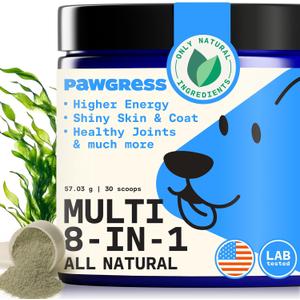 8-in-1 Dog Multivitamin 100% Natural Supplement Powder with Colostrum for Healthy Skin, Joints & Energy Crafted by Dog Nutritionist Kayla Kowalski, Made in USA 30 Scoops, Expiry: 05/2027