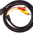 Mkoder HDMI to av Cable HDMI Male to 3 av Female av Cable Video Audio Component Converter Adapter Cable for TV HDTV DVD