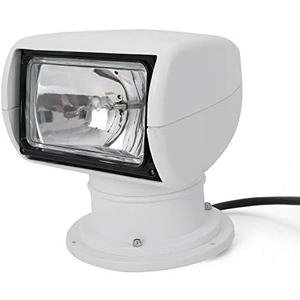 YIYIBYUS Spotlight Marine Spot Light Boat Searchlight Remote Control 12V 100W White Waterproof Spotlight 360 Degree Rotate Omnibearing Lighting for Boat Truck Car Marine (White)