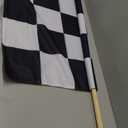  Checkered Small Stick Flag 12x18 Inch Black and White Racing Hand Held Race Car Flags Decorations