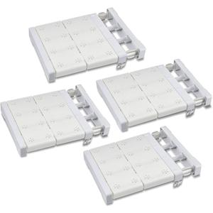 Gerrii 4 Pcs Closet Tension Shelf Rod Expandable Shelf Locker Organizer Adjustable Metal Storage Rack Scalable Layered Divider Separator for Cabinet Wardrobe Kitchen Bathroom (10.83''-17.91'')