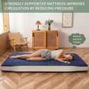 MAXYOYO Futon Mattress, Padded Japanese Floor Mattress Quilted Mattress Topper, Extra Thick Folding Sleeping Pad Breathable Floor Lounger Guest Couch for Camping, Navy, Full