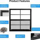 NeatiEase 2 Pack Shed Windows with Black Frame, 24 x 24 Flush Mount Small Window with Tempered Glass and Fiberglass Screen for Shed, Chicken Coop, Playhouse, Household, Garage