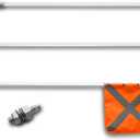 Safety Flag with Quicker Connector Base & 11.8" x11.8" Heavy Duty PVC Reflective Flag, Suit for ATV, UTV, Offroad, Jeep & Truck. Can be Used as 3.3'6.6 or 10.