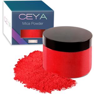 Ceya Mica Powder, 5.3oz/ 150g Red Pearlescent Effect Colorant Pigment Powder for Epoxy Resin, Tumblers, Slime Bath Bomb, Soap Dye, Slime, Candle, Resin Crafting, Paint, Jewelry, Nail Polish