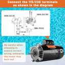 Upgraded 2 HP UST1202 Swimming Pool Pump Motor Fit for Hayward Super Super II Max Flow Max-Flow pumps Northstar Jacuzzi Magnum Pump, 115/230 V Pool Pump Motor - 2.0 HP