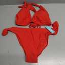 AQUA EVE Women Halter Bikini Set - Two Piece Triangle Swimsuit Tie Bathing Suit 2025 Cute Swimwear Size Large, Red