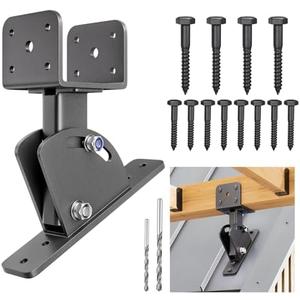 Antsky Pergola Brackets 4x4 (Actual Size:3.5"×3.5") Adjustable Angles Saddle Roof Riser Brackets for Patio Cover 304 Stainless Steel Pergola Bracket Kit Patio Roof Riser Patio Kit, 3Pack