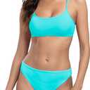 Beautikini Period Swimwear for Teens Menstrual Leakproof Spaghetti Straps Period Bikini Period Bathing Suits for Teen Girls (Blue, XS)