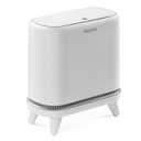 Small Bathroom Trash Can - 3.3 Gallon Plastic Garbage Can with Lid, Press Top & Pop-up Lid, White Slim Design for Kitchen, Office, Bedroom, Pet-Proof Trash Bin with Legs