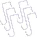 6 Pack 2 x 6 inch Vinyl Fence Hooks Patio Hooks White Powder Coated Steel Hangers fits Easily for Indoor & Outdoor Hanging Lights, Plants & Planters, Bird Feeder, Pool Equipment