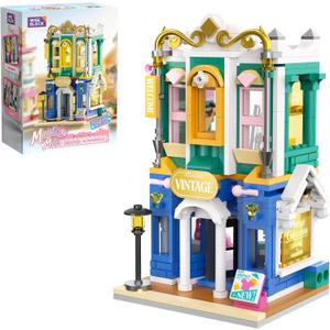 Wise Block Boutique Store Building Blocks Set – 380 PCS Mini Street View Model Kit for Adults, Unique Desk Decor & Home Office Display, Cute Birthday Gift for Girls