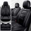 Seat Covers Custom Fit for Dodge Challenger 2009-2023, Standed Full Set Leather seat Covers Cushion, Waterproof Car Seat Cover Full Set, Automobile Interior(Black)